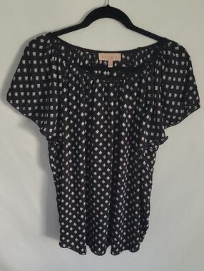 Philosophy Womens 1X Black & White Polyeter Material Slowy Fit